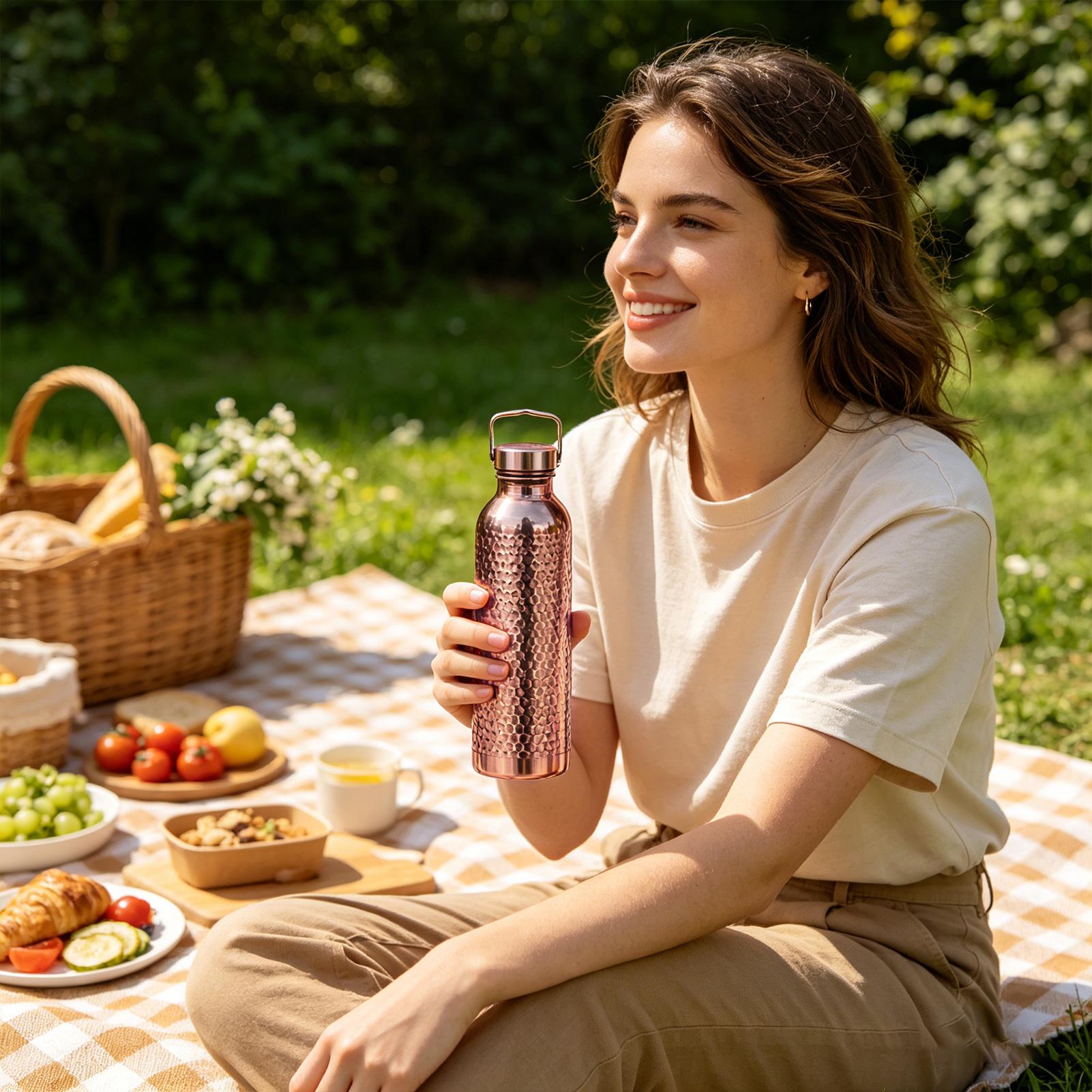 Portable Bottle Warmer - Pure Copper Water Bottle 800ml Portable