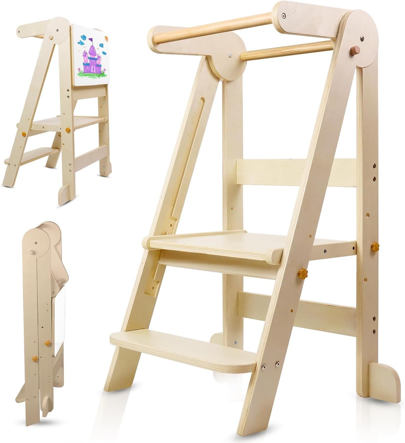 Foldable Toddler Kitchen Tower - Toddler Learning Tower 评论和价格