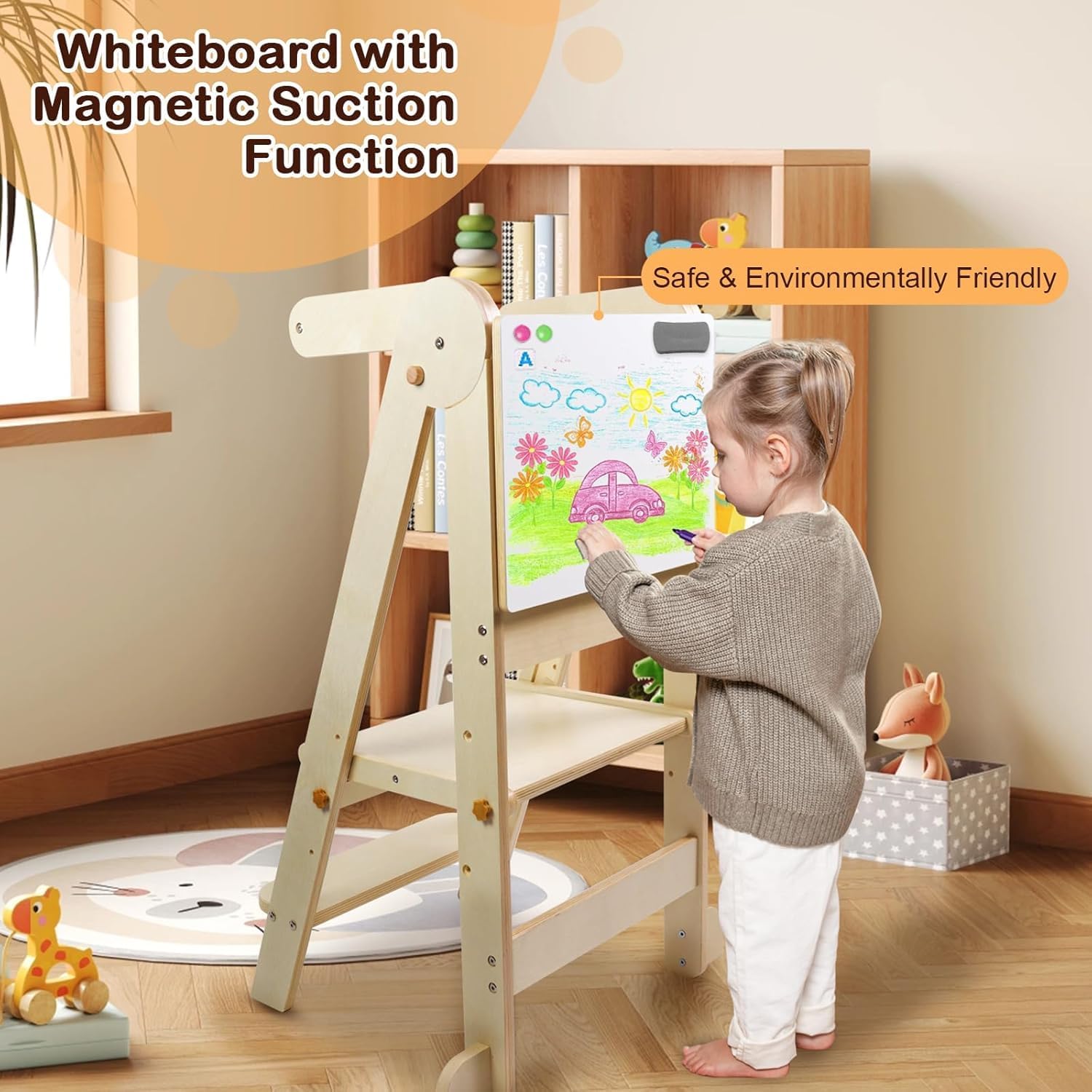 Foldable Toddler Kitchen Tower - Toddler Learning Tower 评论和价格