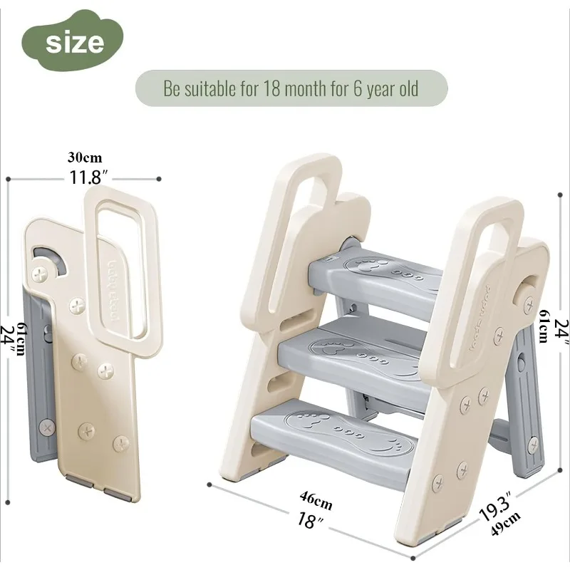 3 Step Stool with Handles Anti - Toddler Learning Tower 评论和价格