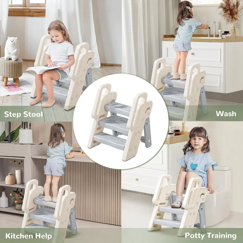 3 Step Stool with Handles Anti - Toddler Learning Tower 评论和价格