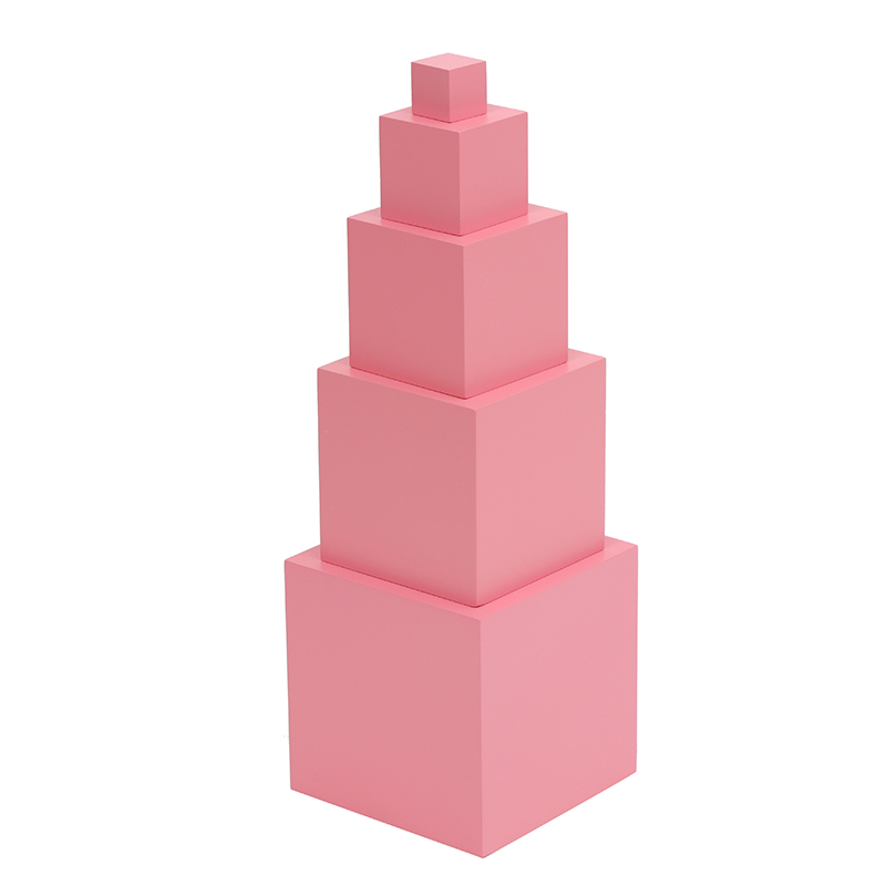 10cm Pink Tower 5 Steps Montes - Toddler Learning Tower 评论和价格