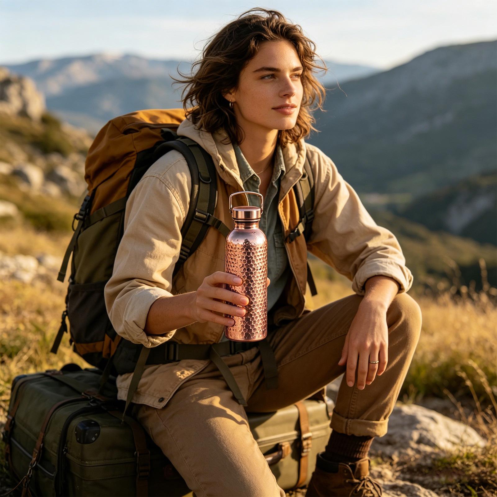Pure Copper Water Bottle 800ml - Portable Bottle Warmer 评论和价格