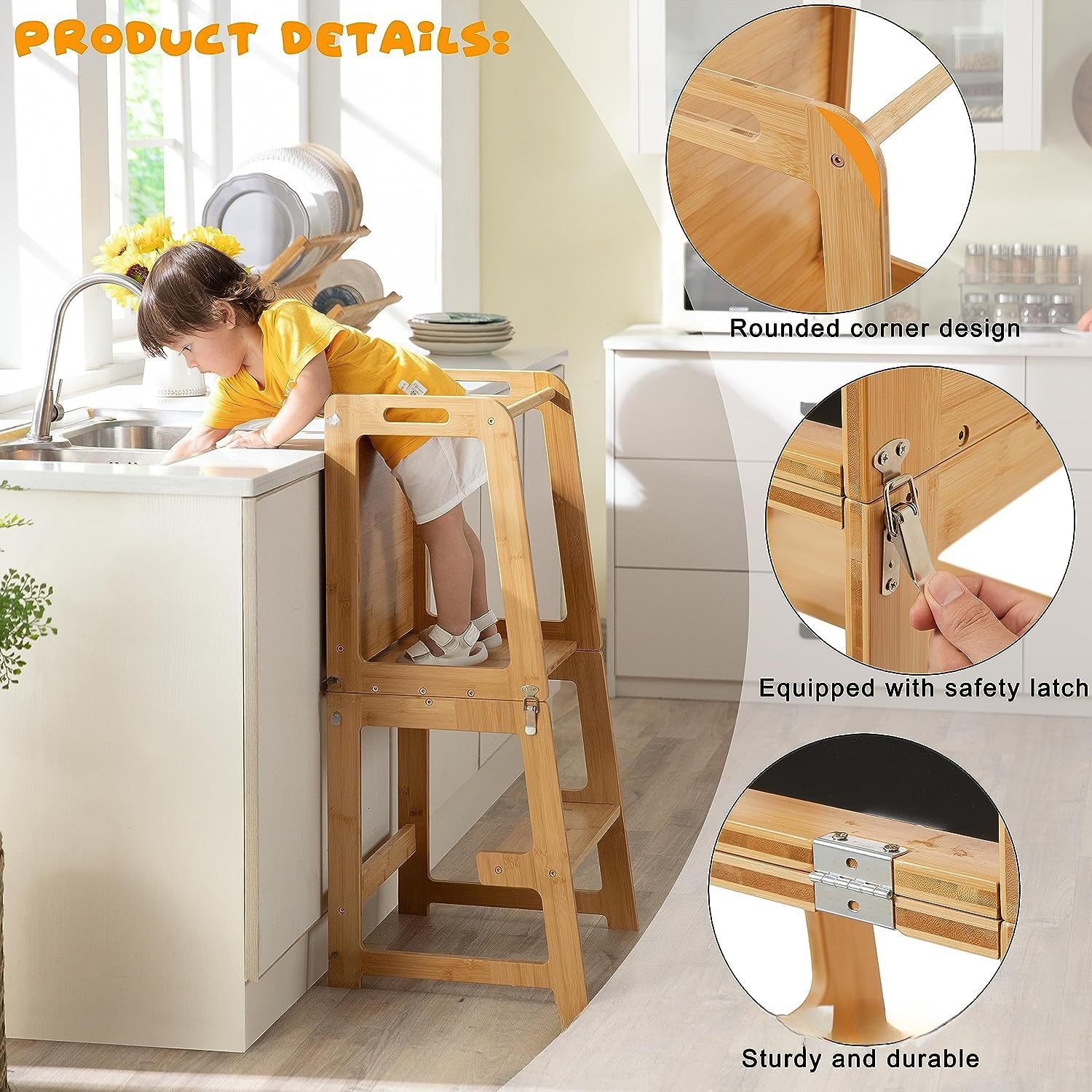 Foldable Toddler Kitchen Tower - Toddler Learning Tower 评论和价格