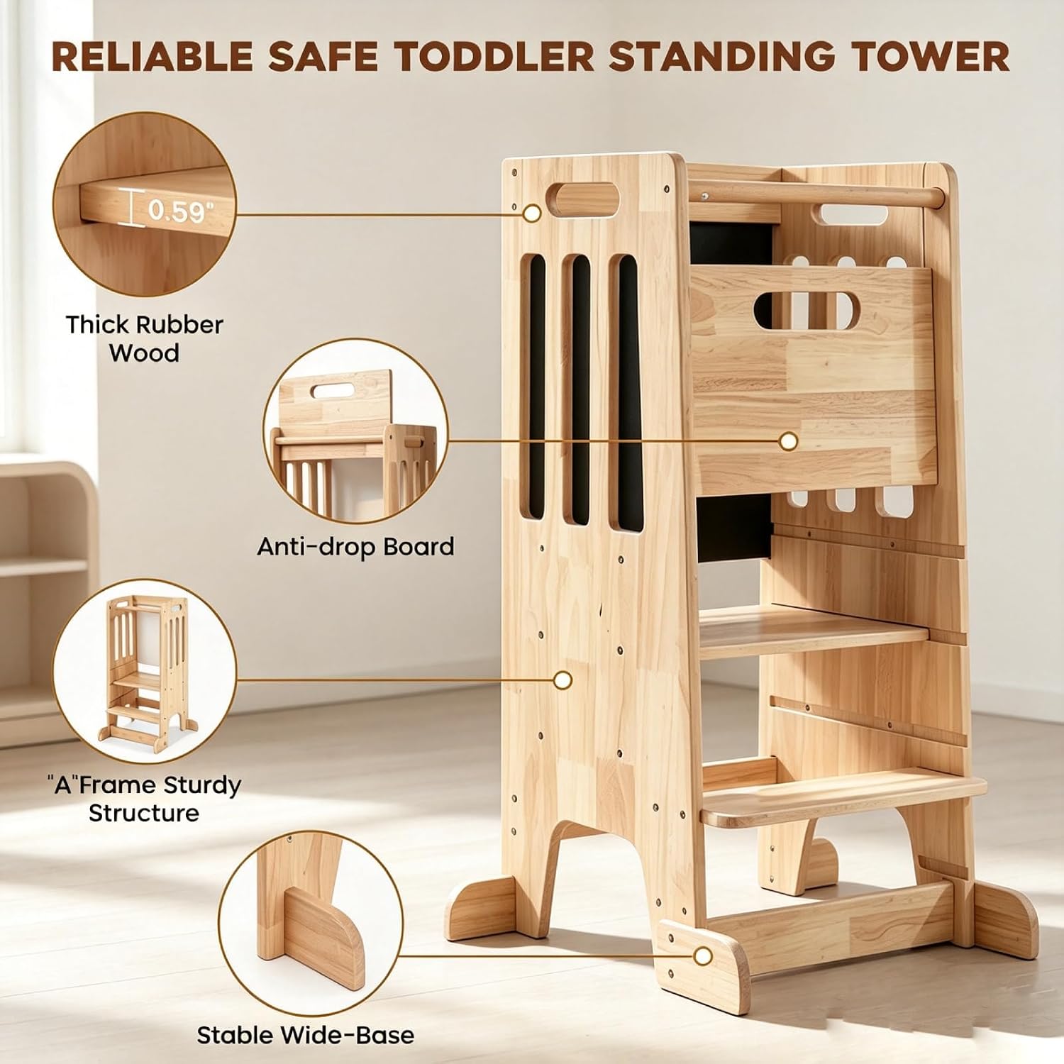 Toddler Standing Tower,Wooden  - Toddler Learning Tower 评论和价格