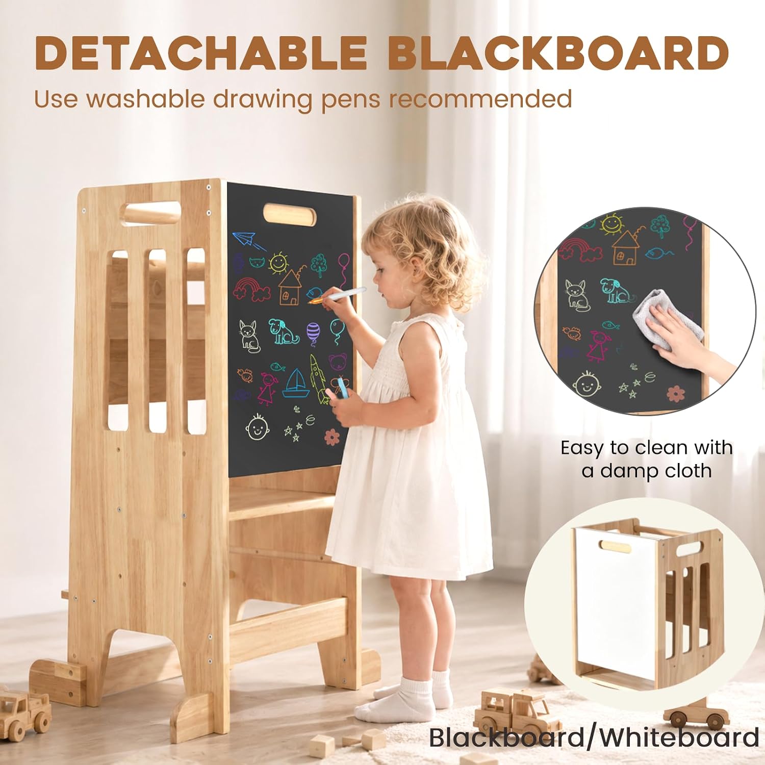 Toddler Standing Tower,Wooden  - Toddler Learning Tower 评论和价格